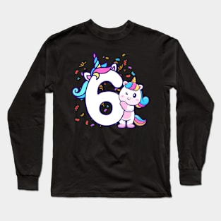 Unicorn Birthday 6 years Long Sleeve T-Shirt